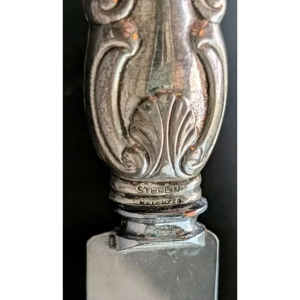 Sheffield French Provincial Sterling Silver Weighted Meat Carving Set Knife Fork